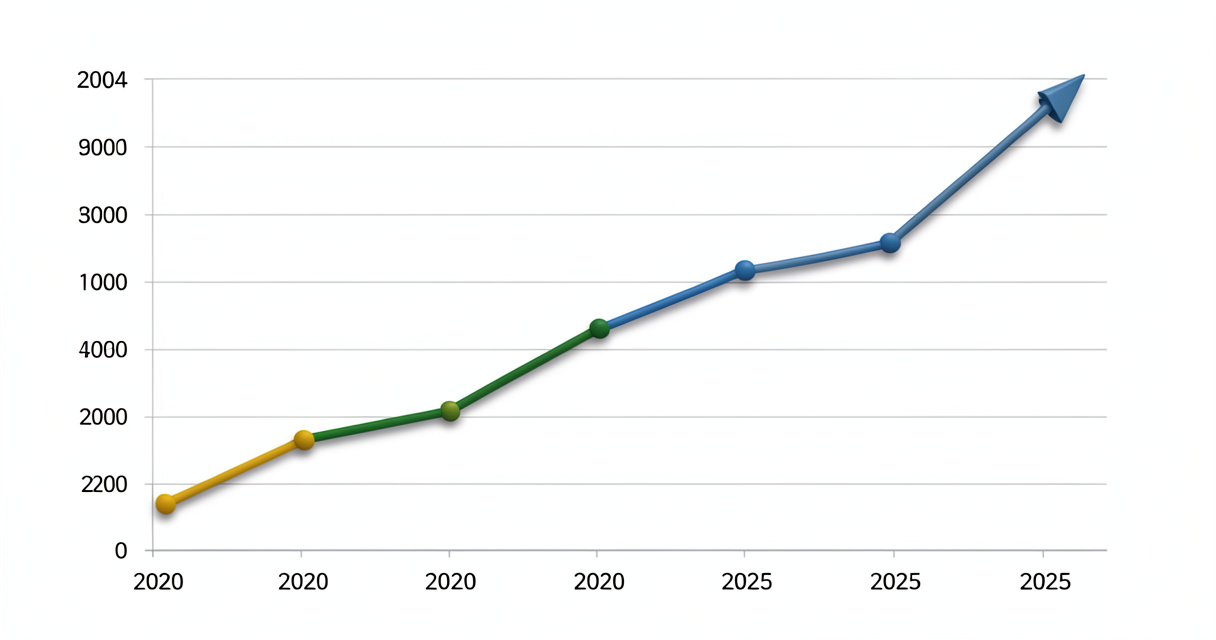 Graphique de l'évolution de l'indice BT01 du bâtiment de 2020 à 2025