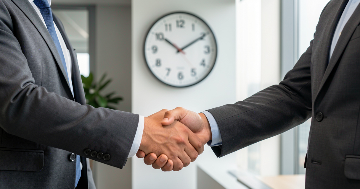 Poignée de main entre employeur et salarié pendant la période de préavis d'un CDD
