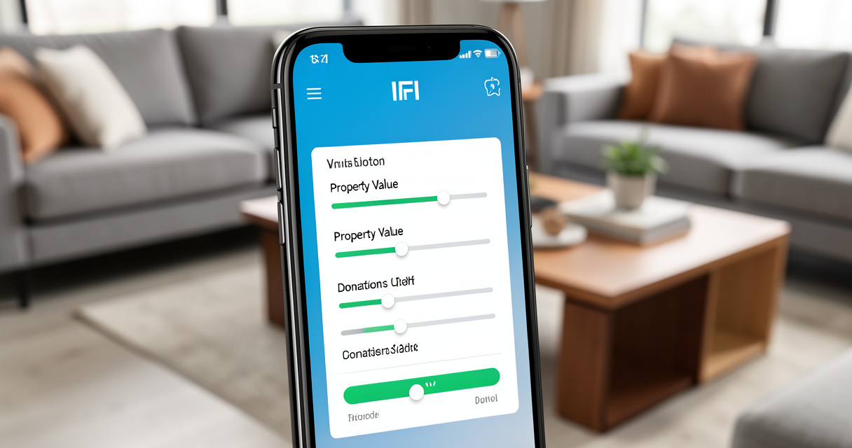 Application simulateur IFI 2026 sur smartphone pour estimer son impôt immobilier