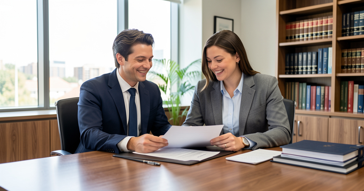 Couple chez avocat pour divorce amiable, consultation honoraires