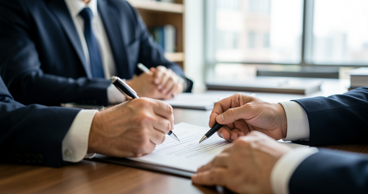 Signature d'une demande de divorce par consentement mutuel chez l'avocat
